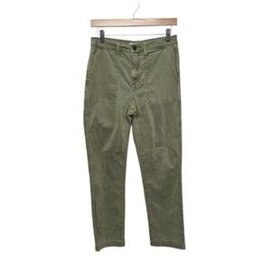 Madewell Pants Womens 28‎ Green High Rise Stretch Utility Pocket Cropped Casual
